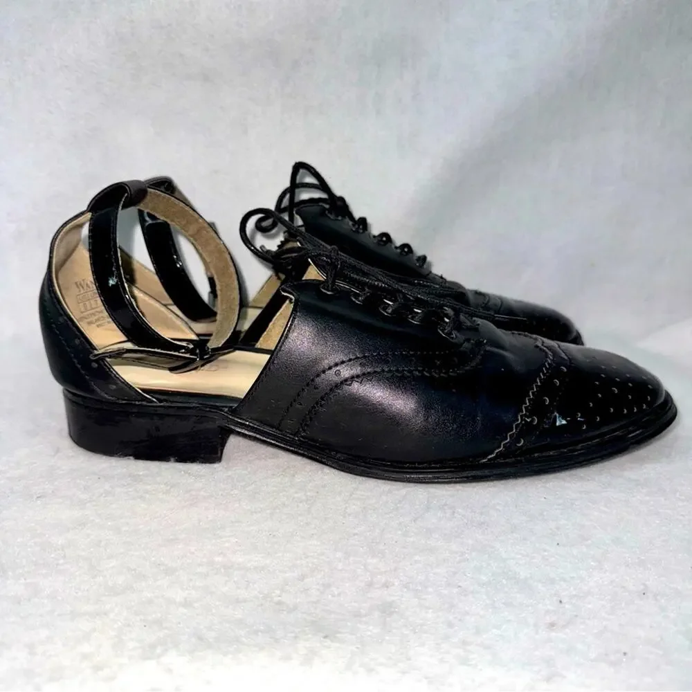 Woman’s Wanted Cherub 2 piece Oxfords Black Faux Patent Leather Wingtips 9 (10)